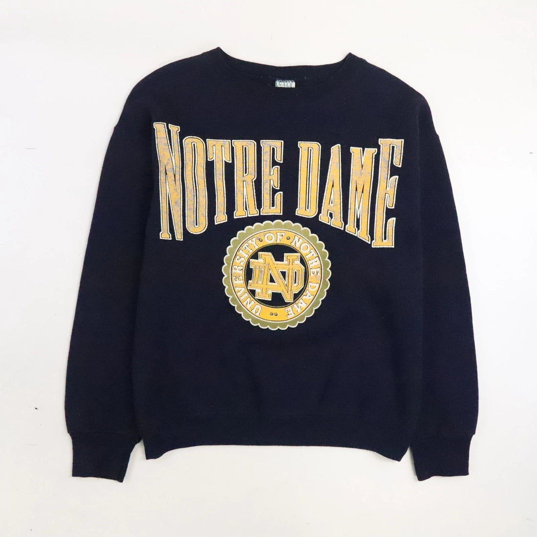 Vintage Notre Dame Fighting Irish Crest Crewneck Sweatshirt Size Large 90s NCAA