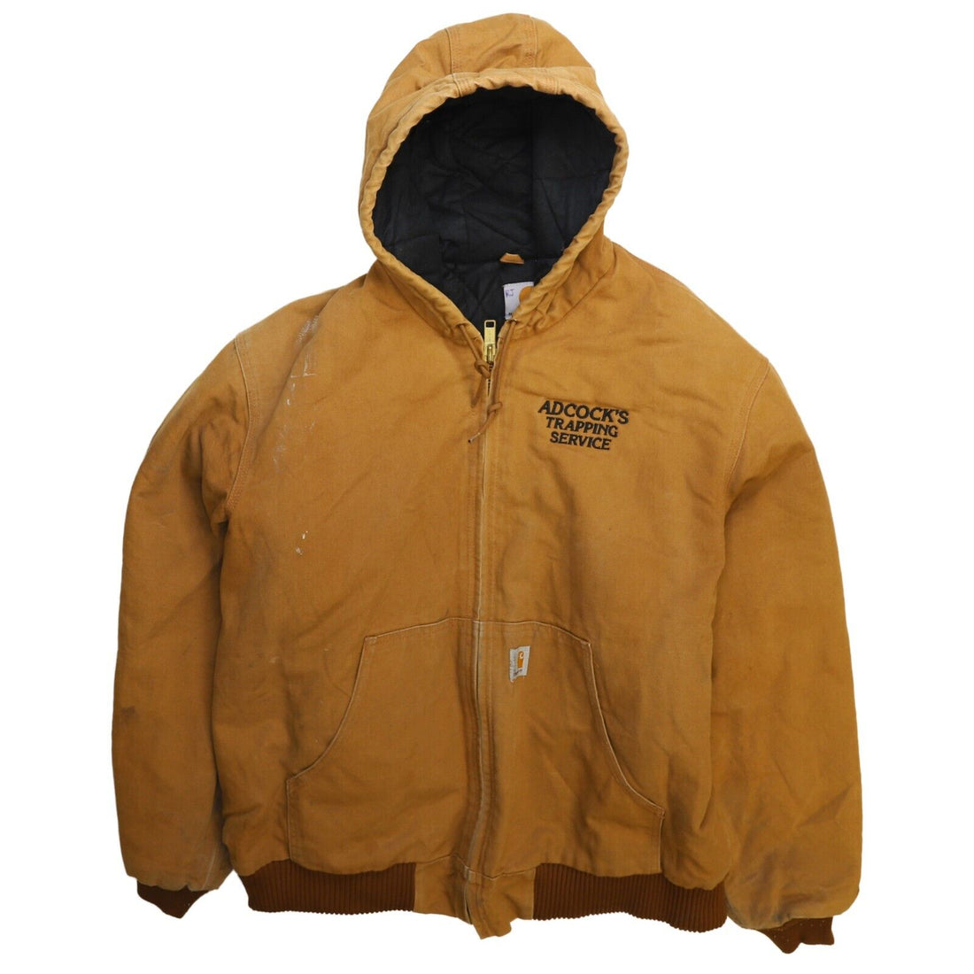 Carhartt Canvas Active Bomber Work Jacket Size XL Brown Raccoon