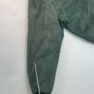 Vintage G-III Global Identity Leather Bomber Jacket Size Small Green
