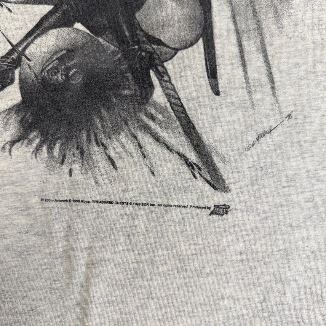Vintage Pirate Girl Treasured Chests Comic Images T-Shirt Size 2XL 1999 90s