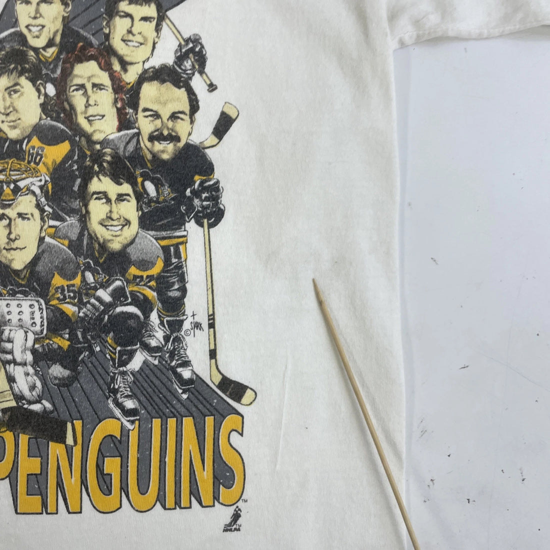 Vintage Pittsburgh Penguins Stanley Cup Caricature T-Shirt Large 1991 90s NHL
