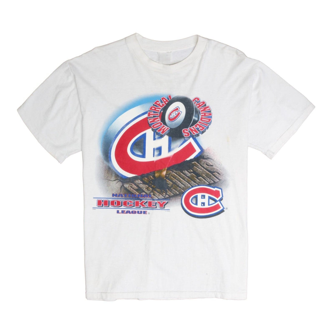 Vintage Montreal Canadiens T-Shirt Size Medium White NHL