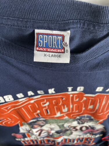 Vintage Denver Broncos Back To Back Super Bowl Champions T-Shirt XL 1999 90s NFL