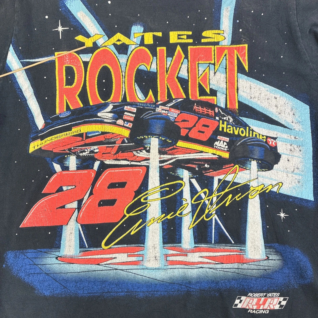 Vintage Ernie Ervin Havoline Yates Rocket Racing T-Shirt 2XL All Over Print