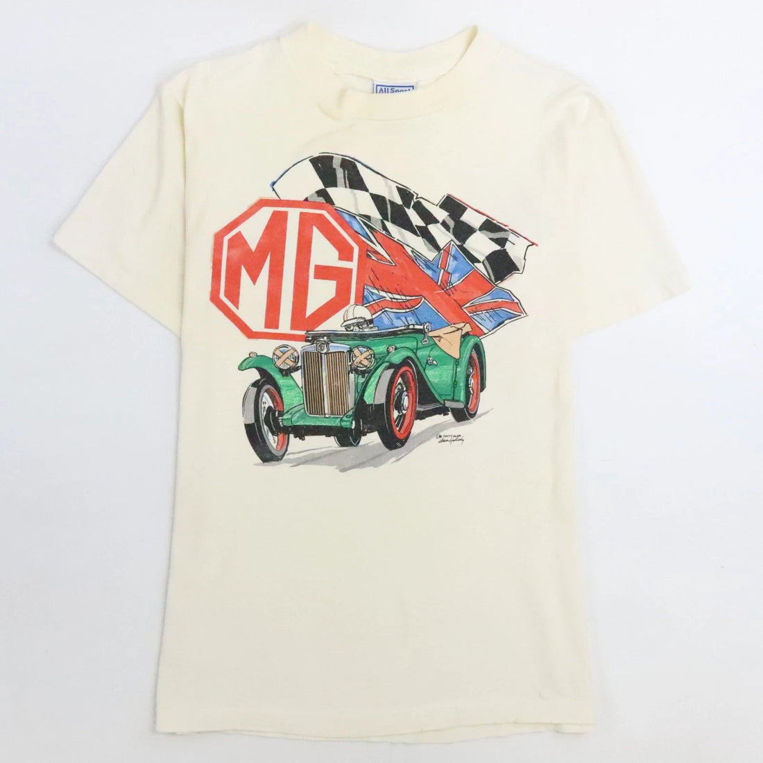 Vintage MG Racing British Classic T-Shirt Medium Double Sided 1994 90s