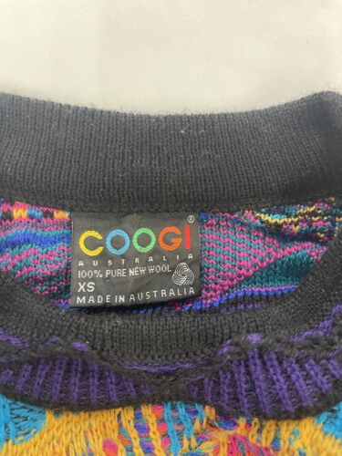 Vintage Coogi Fish 3D Wool Knit Pullover Sweater Size XS