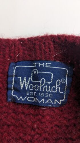 Vintage Woolrich Dog Boot Wool Knit Sweater Womens Size Small Red