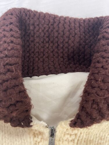 Vintage Mallard Duck Wool Knit Cowichan Sweater Size XL Full Zip