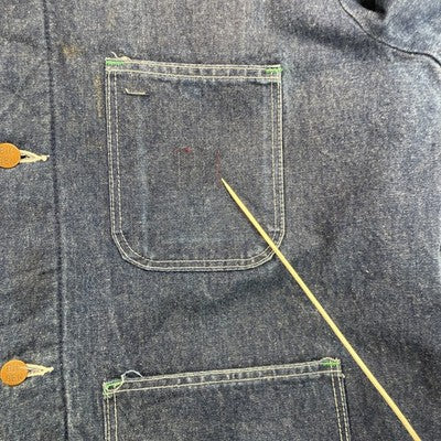 Vintage Big Ben Denim Chore Coat Work Jacket Size 46 Blanket Lined