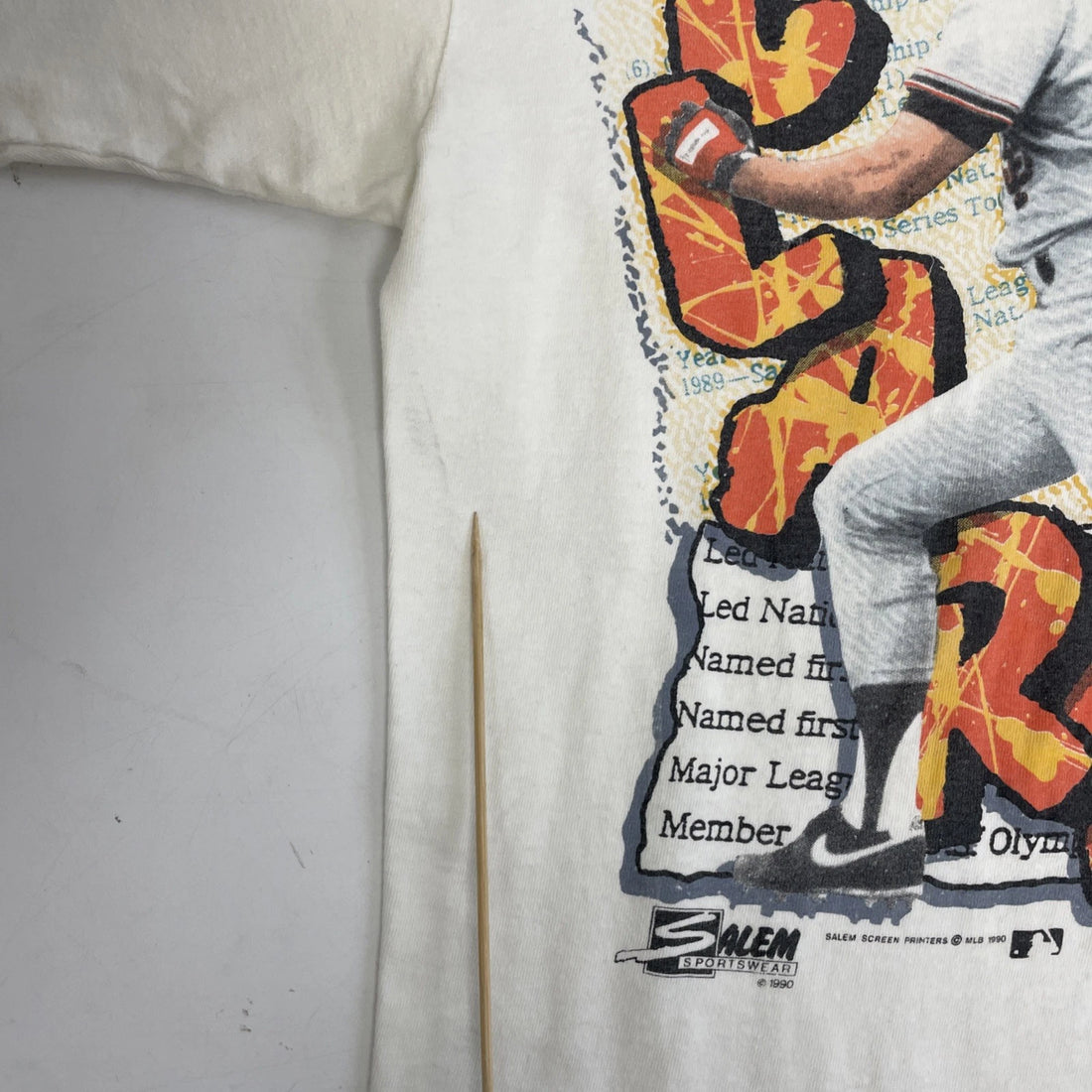 Vintage San Francisco Giants Will Clark Salem T-Shirt Size Large 90s MLB