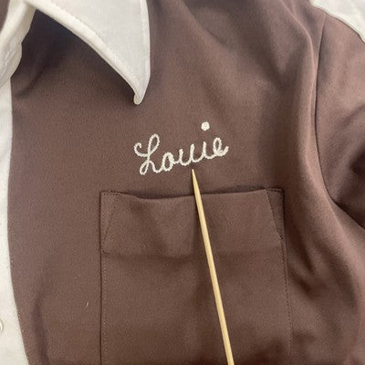Vintage Tuffy Mufflers Bowling Shirt Size Large Chain Stitch