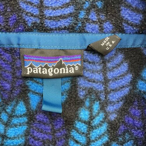 Patagonia Leaf Synchilla Snap T Fleece Jacket Size Medium 90s