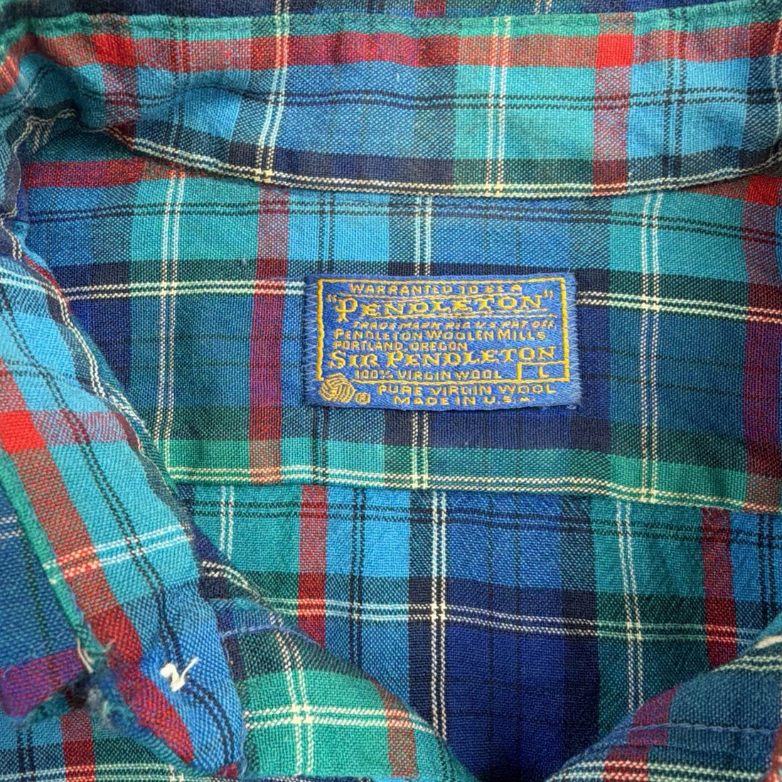 Vintage Pendleton Wool Fireside Button Up Shirt Size Large Plaid
