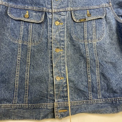 Vintage Lee Golden Wedding Canadian Whiskey Denim Trucker Jacket Size 50