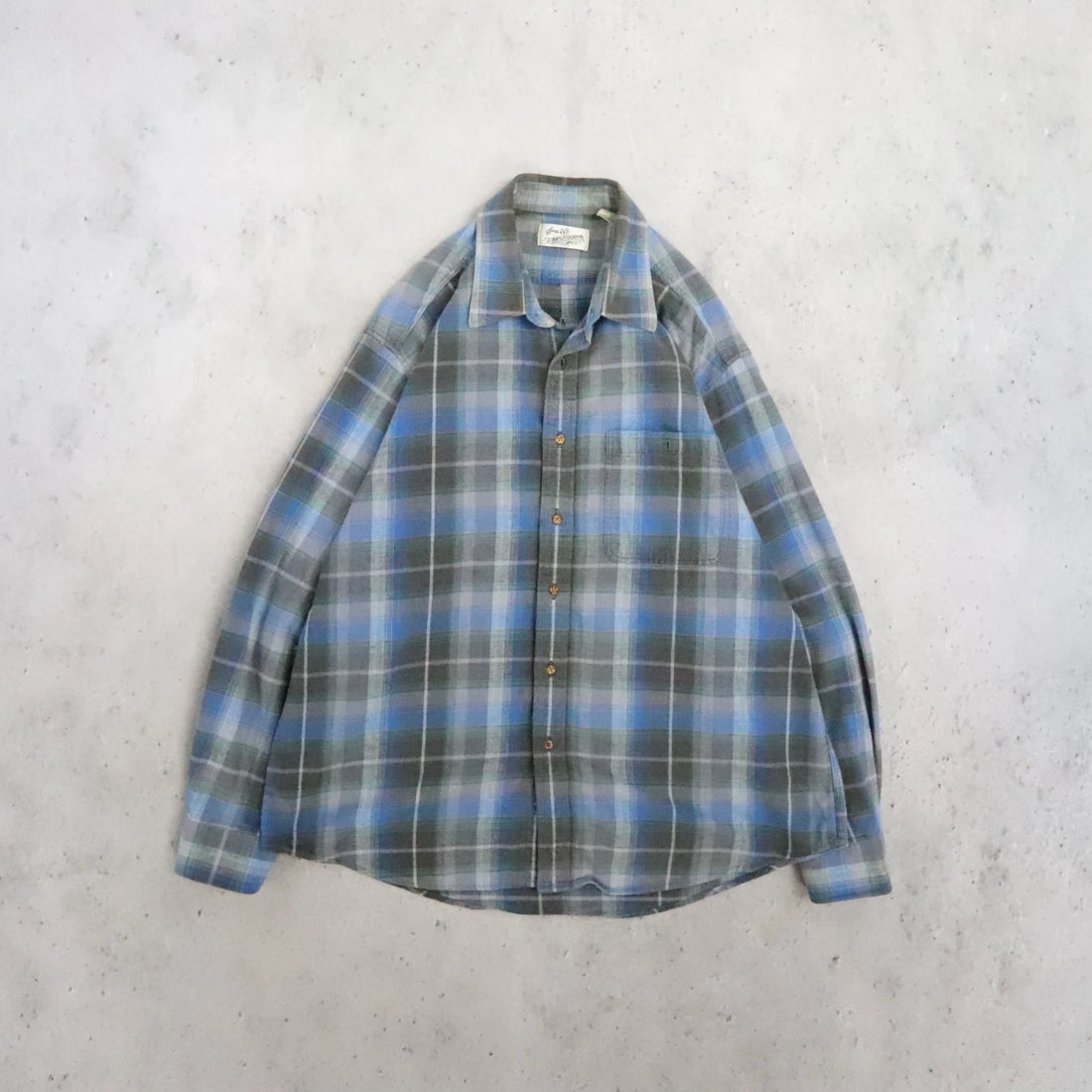 Vintage Sears Roebuck Button Up Plaid Flannel Shirt Size XL