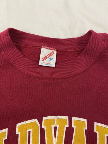 Vintage Harvard Crimson Crest Sweatshirt Crewneck Size Medium 90s NCAA
