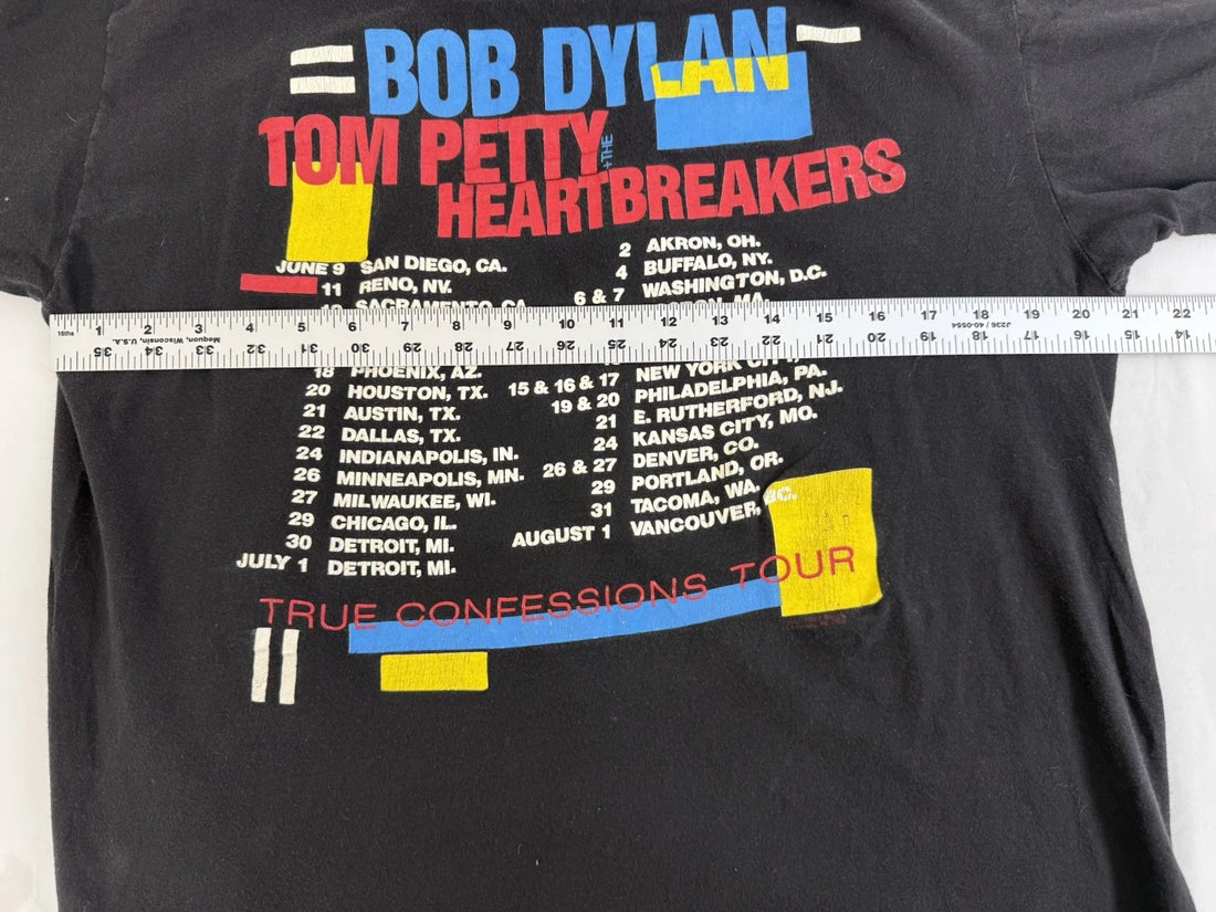 Vintage Bob Dylan Tom Petty Heartbreakers True Confessions T-Shirt Size XL 80s
