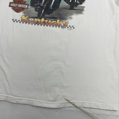 Vintage Harley Davidson Motorcycles Louisville Pocket T-Shirt Size XL White