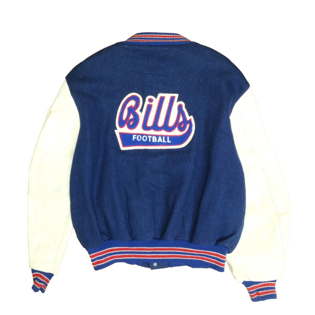 Vintage Buffalo Bills Delong Leather Wool Varsity Jacket Size 