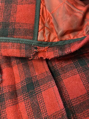 Vintage Woolrich Wool Hunting Coat Jacket Size 40 Red Plaid 70s