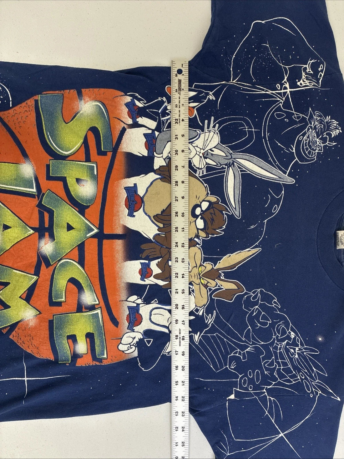 Vintage Space Jam Tune Squad T-Shirt Size XL All Over Print 1996 90s