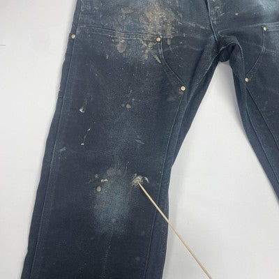 Carhartt Canvas Carpenter Double Knee Work Pants Size 32 X 32 Black Paint