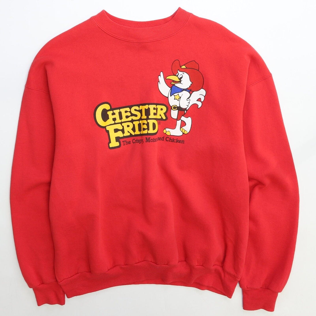 Vintage Chester Fried Chicken Crewneck Sweatshirt Size XL Red