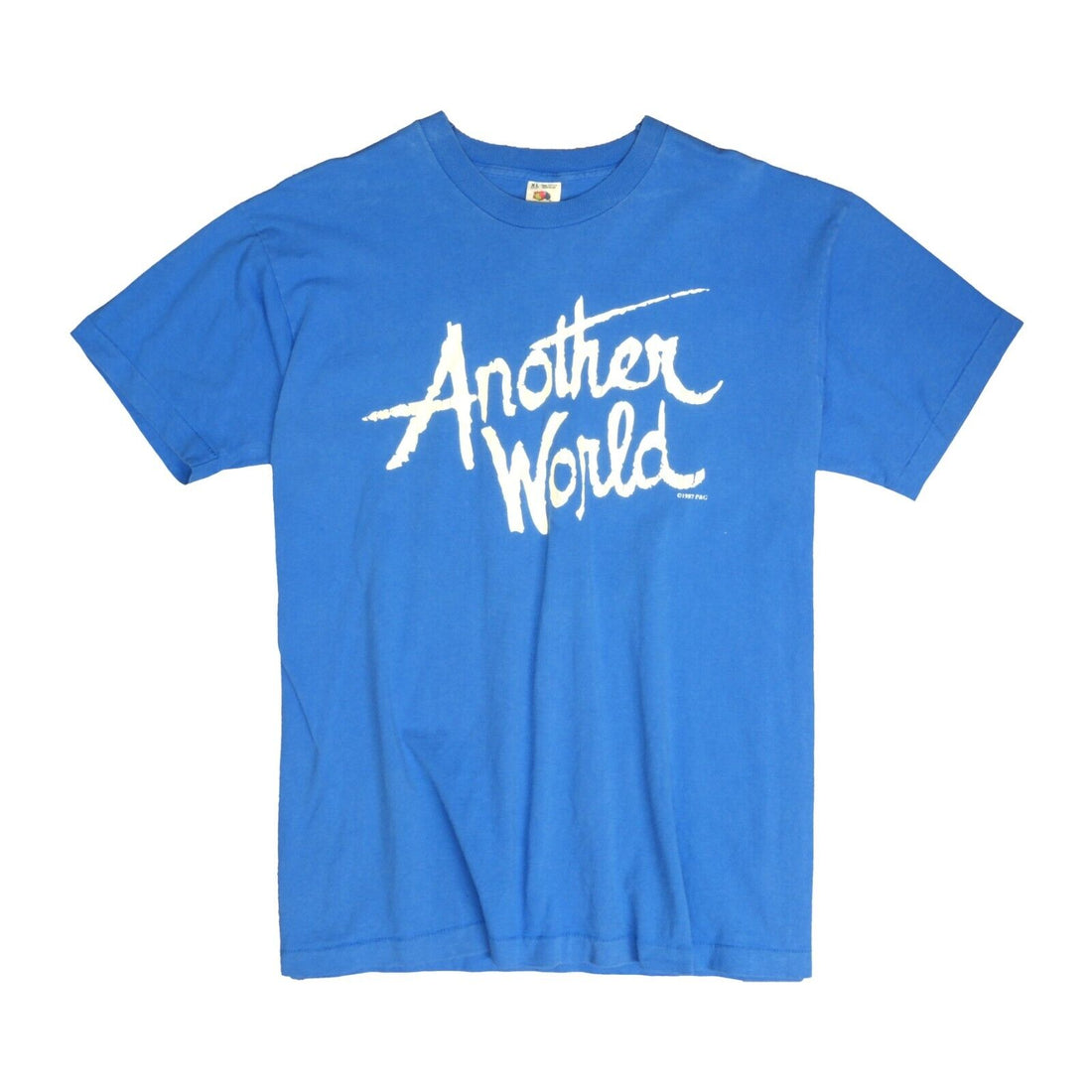 Vintage Another World T-Shirt Size XL Blue TV Show Promo 1987 80s