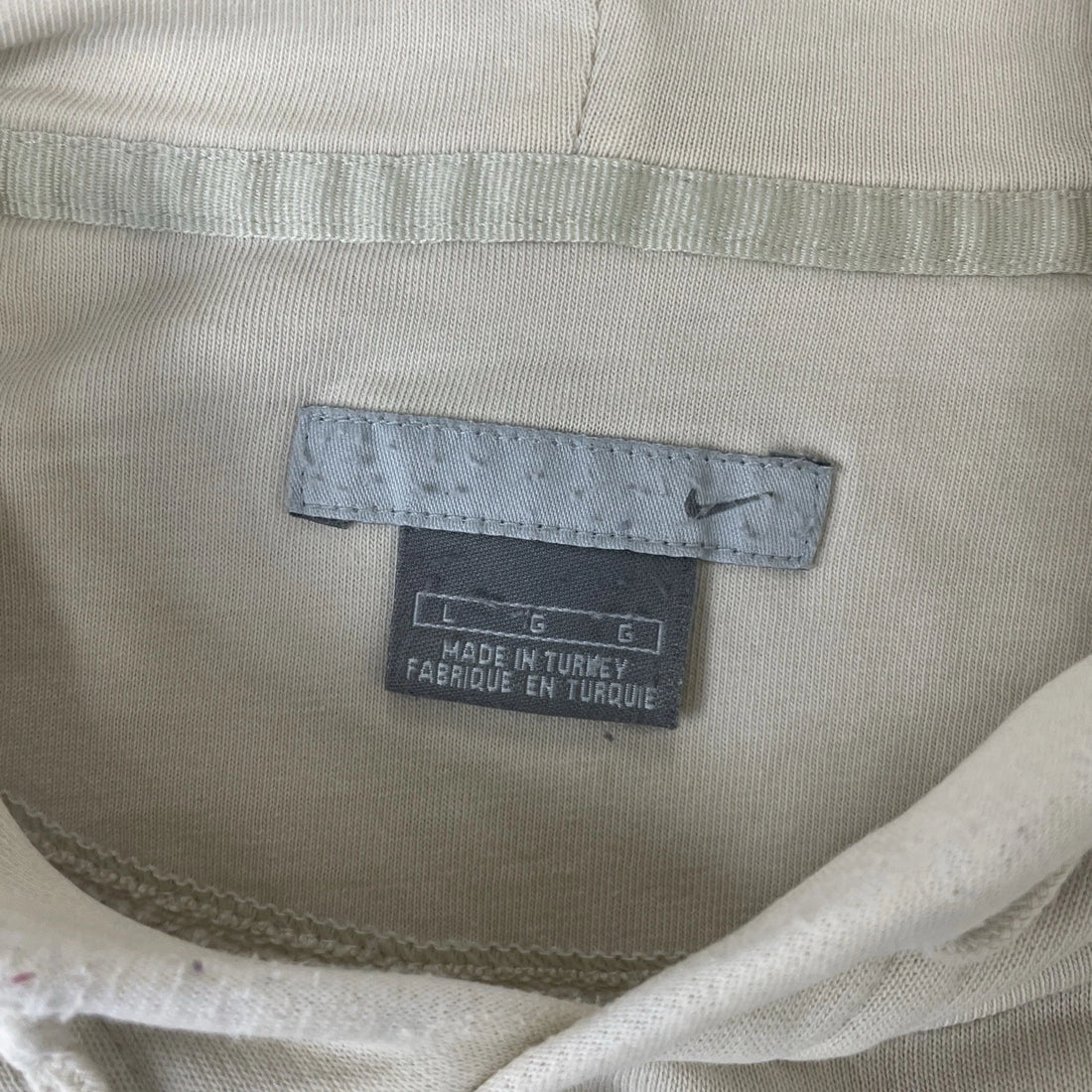 Vintage Nike Sweatshirt Hoodie Size Large Cream