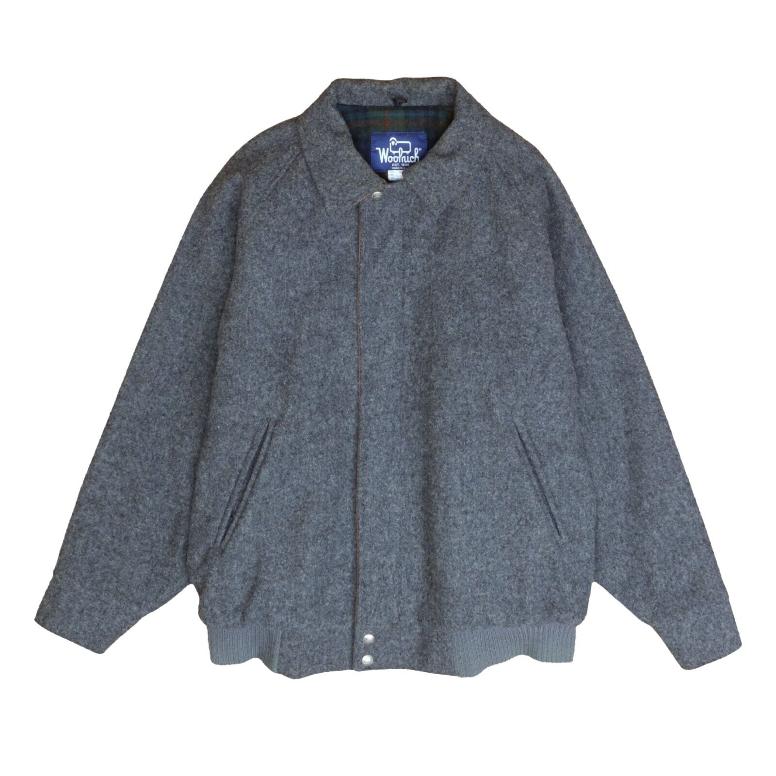 Vintage Woolrich Wool Bomber Jacket Size Medium Gray 70s 80s