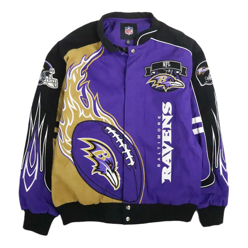 Baltimore Ravens Varsity Racing Bomber Jacket Size Large NFL