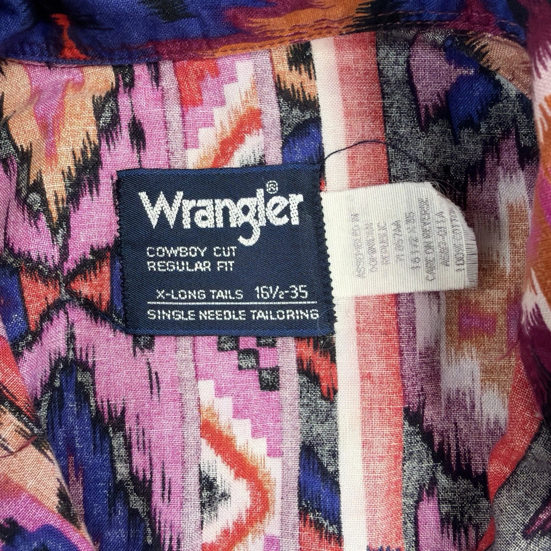 Vintage Wrangler Western Aztec Button Up Shirt Size 16 1/2 35