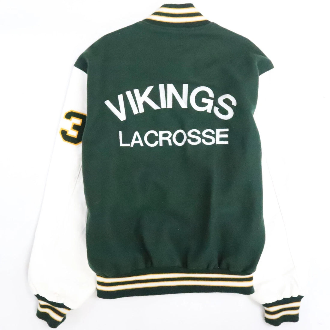 Vikings Lacrosse Leather Wool Varsity Letterman Jacket Size XL