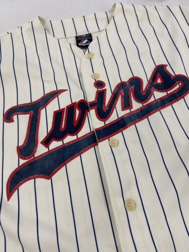 Vintage Minnesota Twins Pinstripe Majestic Baseball Jersey Size 2XL White  MLB