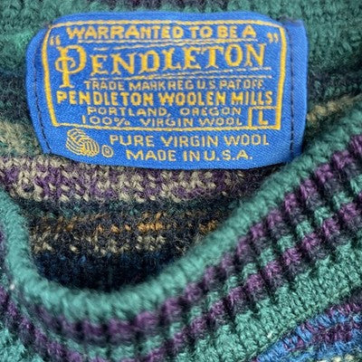 Vintage Pendleton Wool Knit Crewneck Sweater Size Large Fair Isle