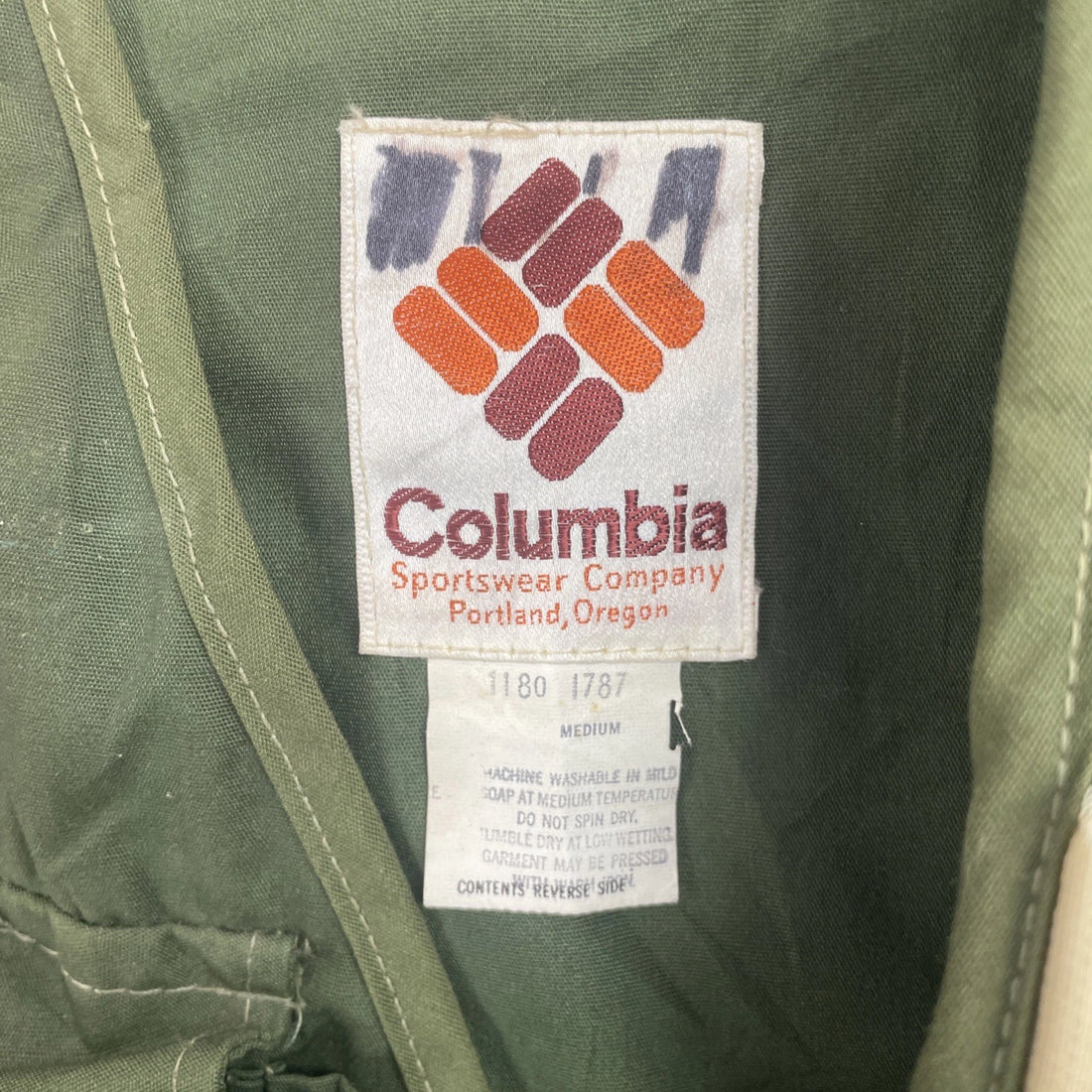 Vintage Columbia Fishing Vest Jacket Size Large Green