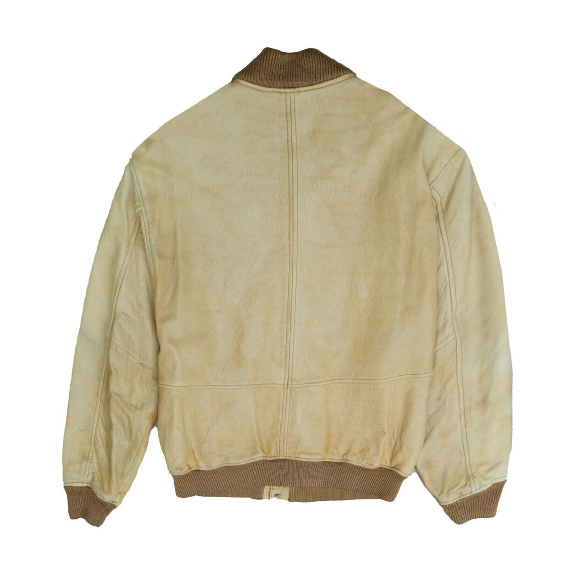 Vintage Banana Republic Leather Suede Bomber Jacket Size Medium 80s Brown