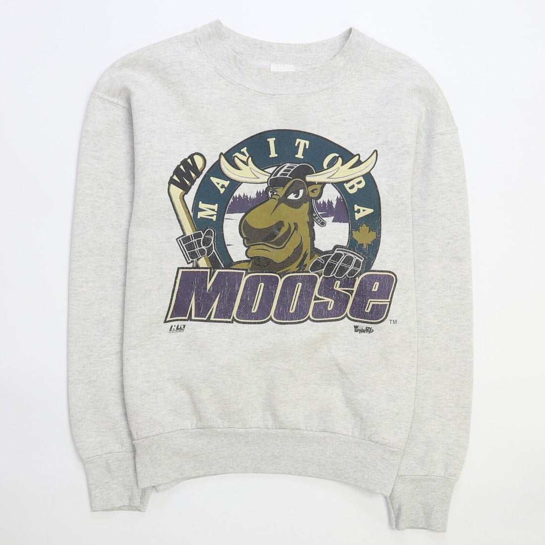 Vintage Manitoba Moose Hockey Crewneck Sweatshirt Size Medium 90s IHL