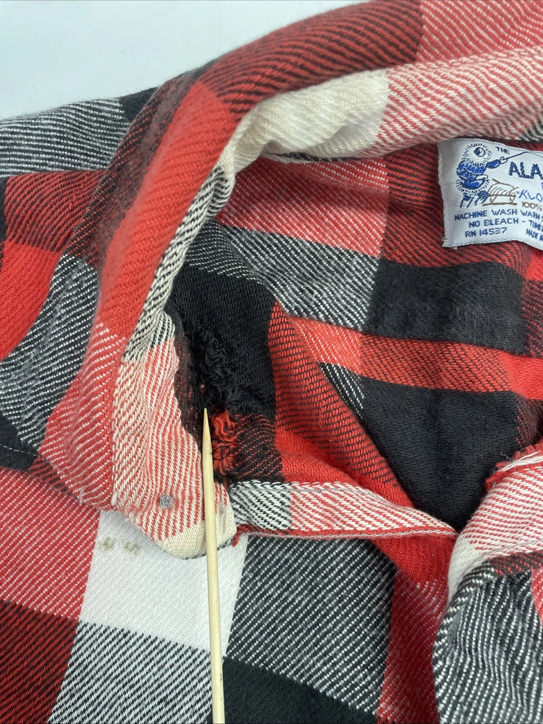 Vintage Alaskan Klondike Button Up Shirt Size XL Red Plaid Flannel