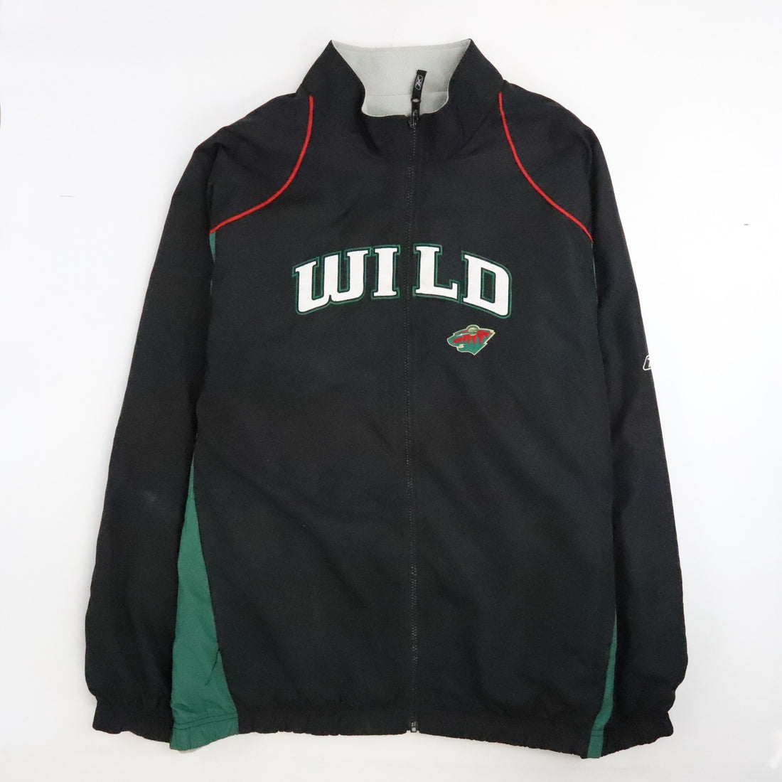 Vintage Minnesota Wild Reebok Reversable Fleece Bomber Jacket Size XL NHL