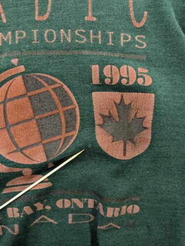 Vintage Nordic Ski Championship Sweatshirt Crewneck Size XL Green 1995 90s