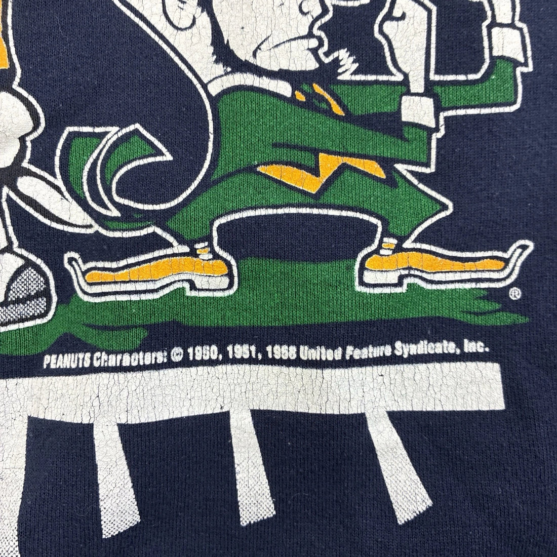Vintage Notre Dame Fighting Irish Peanuts Crewneck Sweatshirt Large 90s NCAA