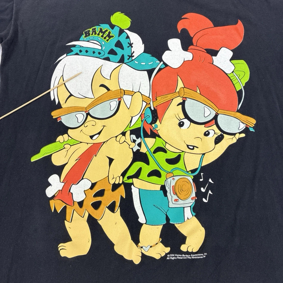 Vintage Flintstones Bam Bam Pebbles T-Shirt Size XL Cartoon 1994 90s