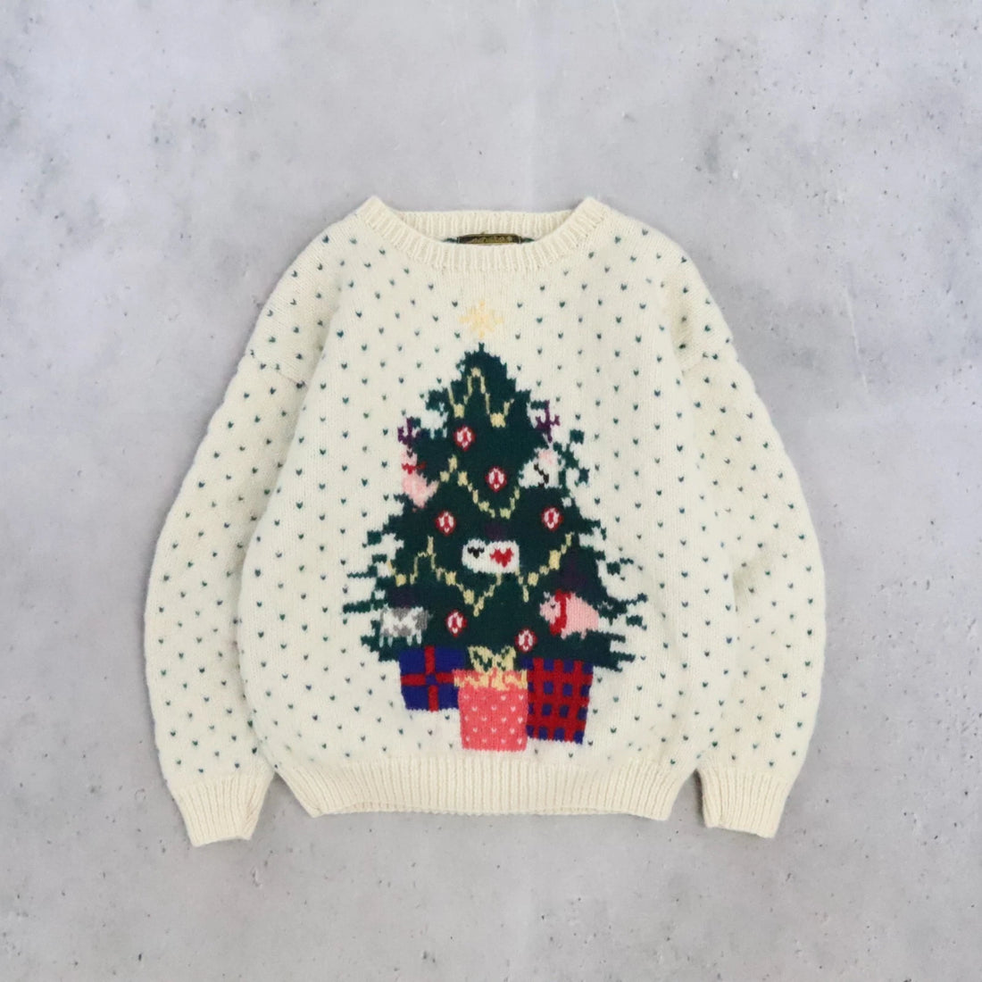 Eddie Bauer Christmas Wool Knit Crewneck Sweater Womens Size Medium 80s
