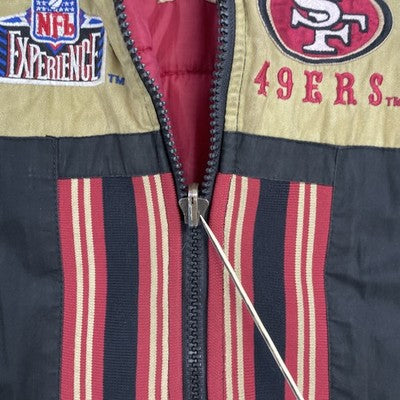 Vintage San Francisco 49ers Pro Player Puffer Jacket Size 2XL Reversible NFL