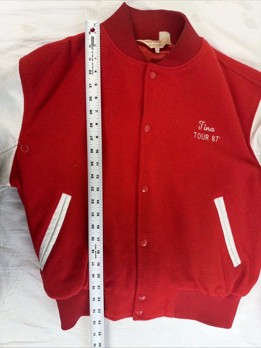 Vintage Sesame Street Live Leather Wool Varsity Jacket Size Large 80s