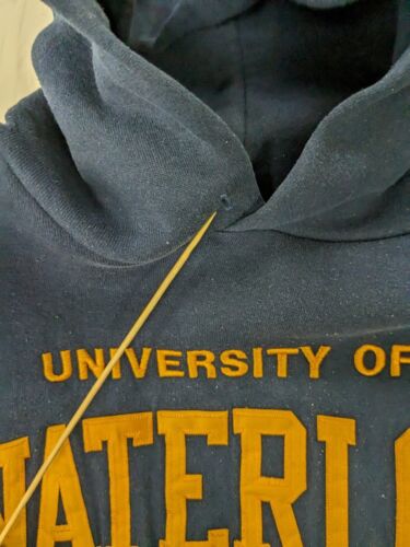 Vintage University Of Waterloo Russell Sweatshirt Hoodie Size Small Blue