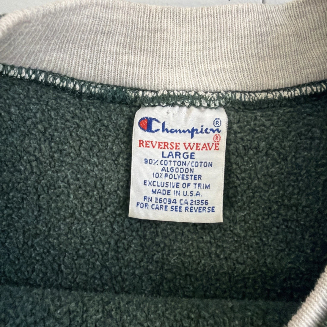 Vintage Champion Reverse Weave Crewneck Sweatshirt Size Large Green 90s