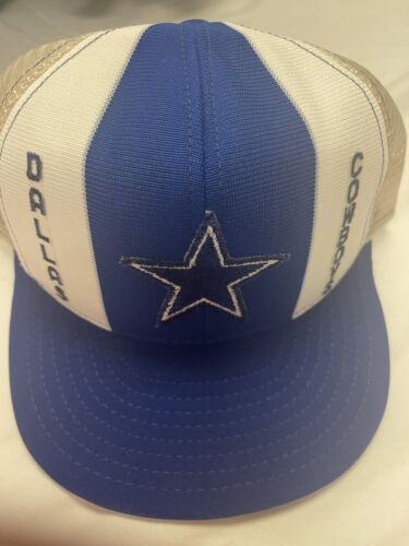 Vintage Dallas Cowboys Mesh Trucker Snapback Hat OSFA Blue 90s NFL