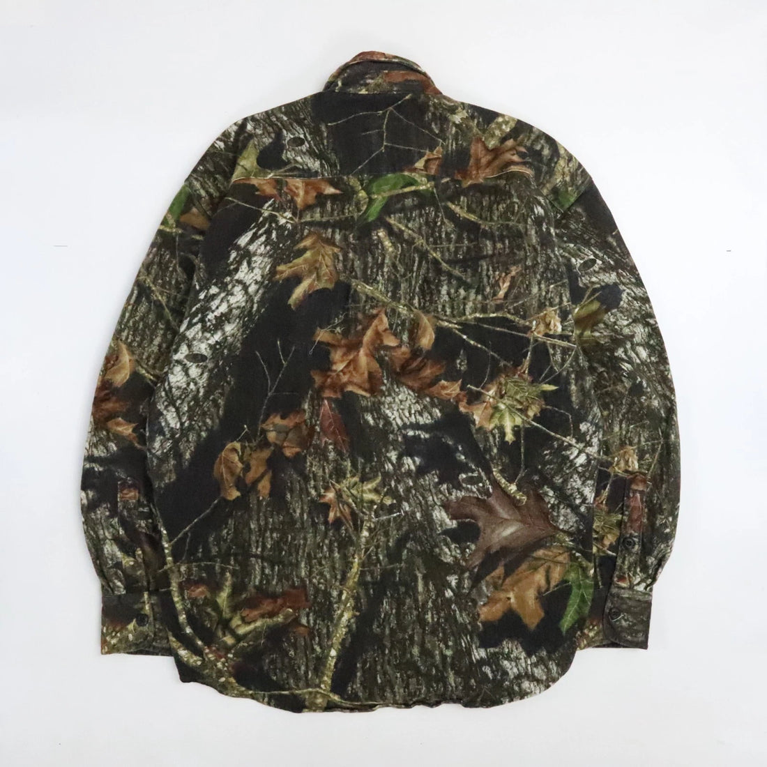 Vintage Cabela's Mossy Oak Break Up Camo Button Up Shirt Size Large